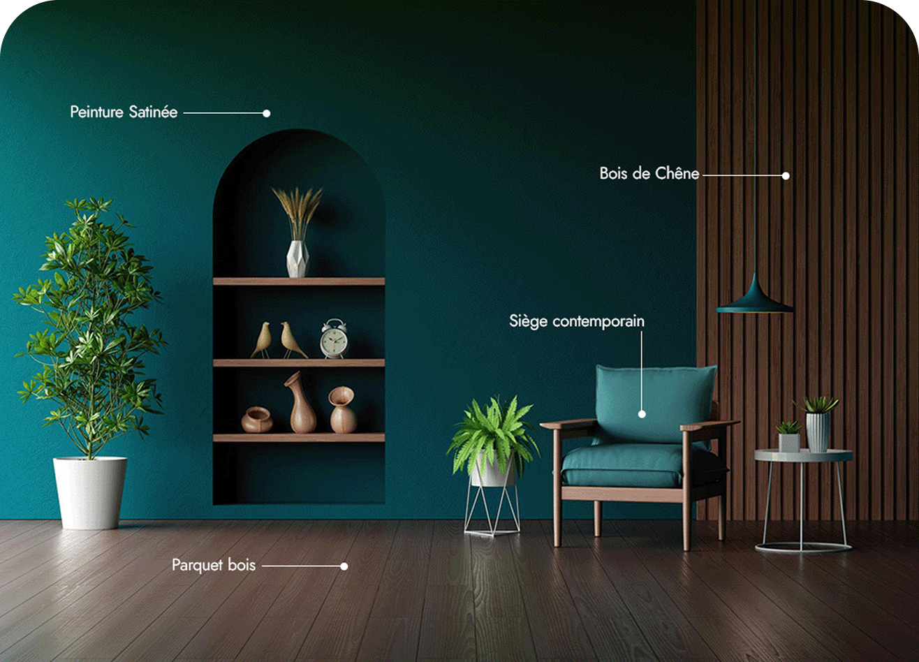 Personalized interior design with custom furniture selection